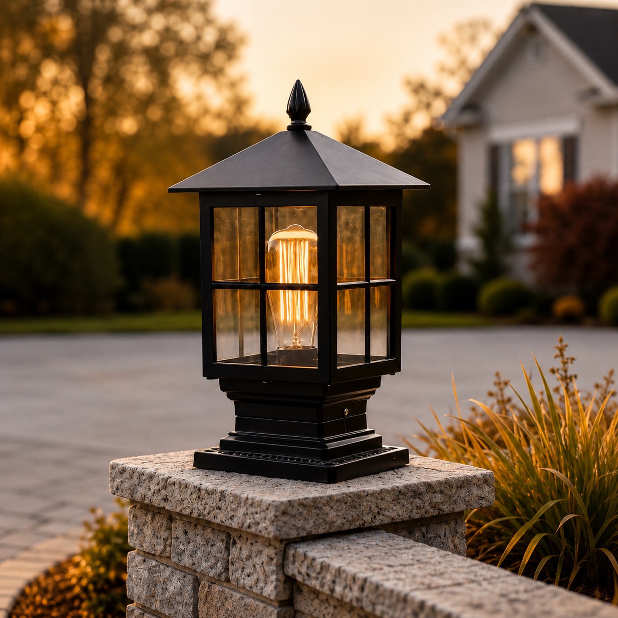 Luminara | Elegant Dual-Power Solar Outdoor Pillar Light Fixture 5