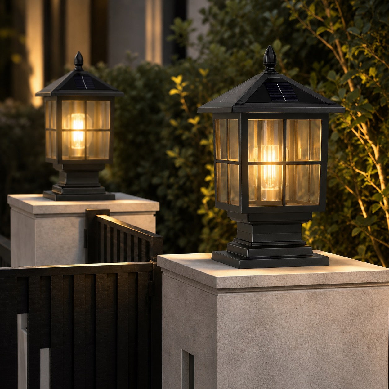 Luminara | Elegant Dual-Power Solar Outdoor Pillar Light Fixture 6