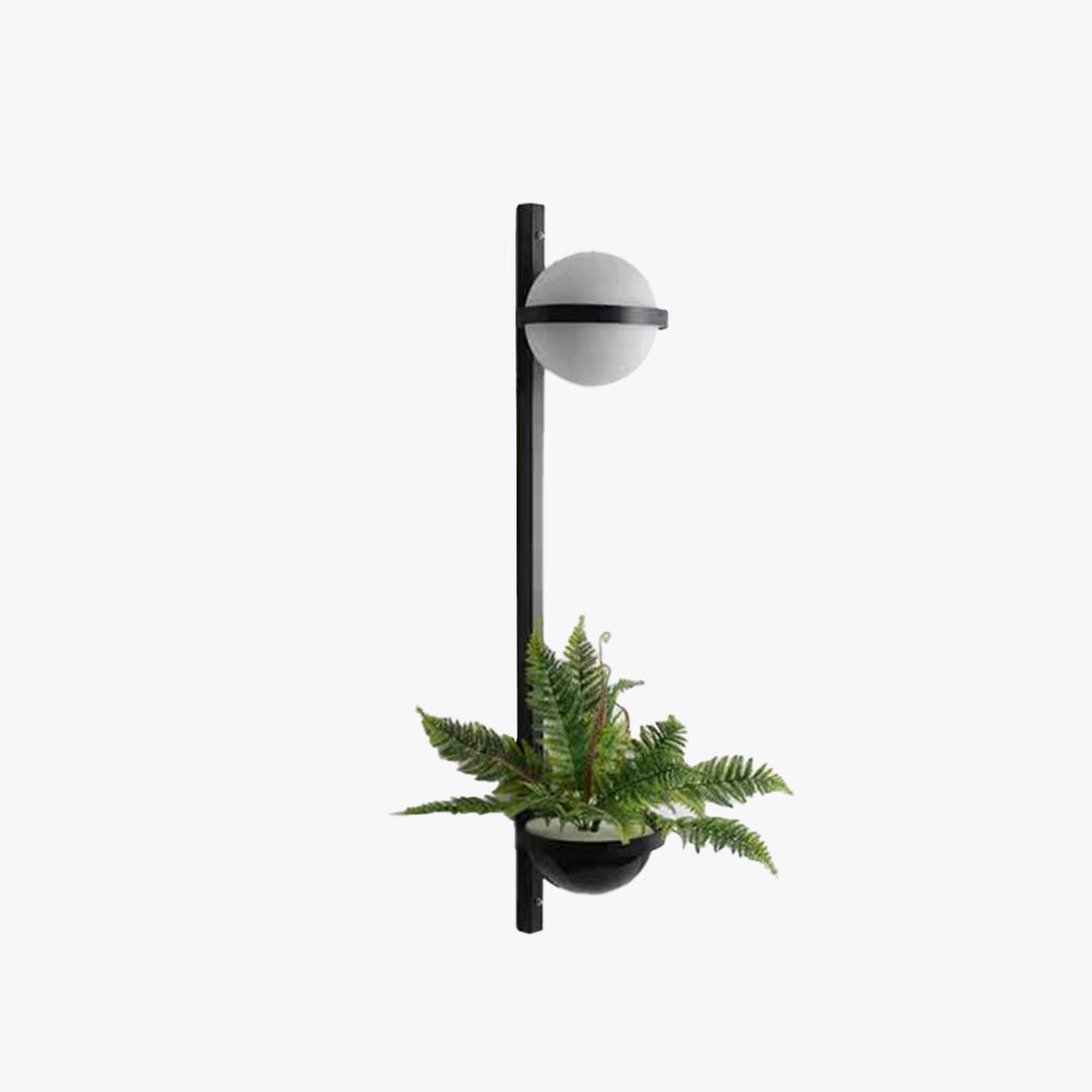 Luminara | Elegant Modern Solar Outdoor Wall Lamp with Planter 1