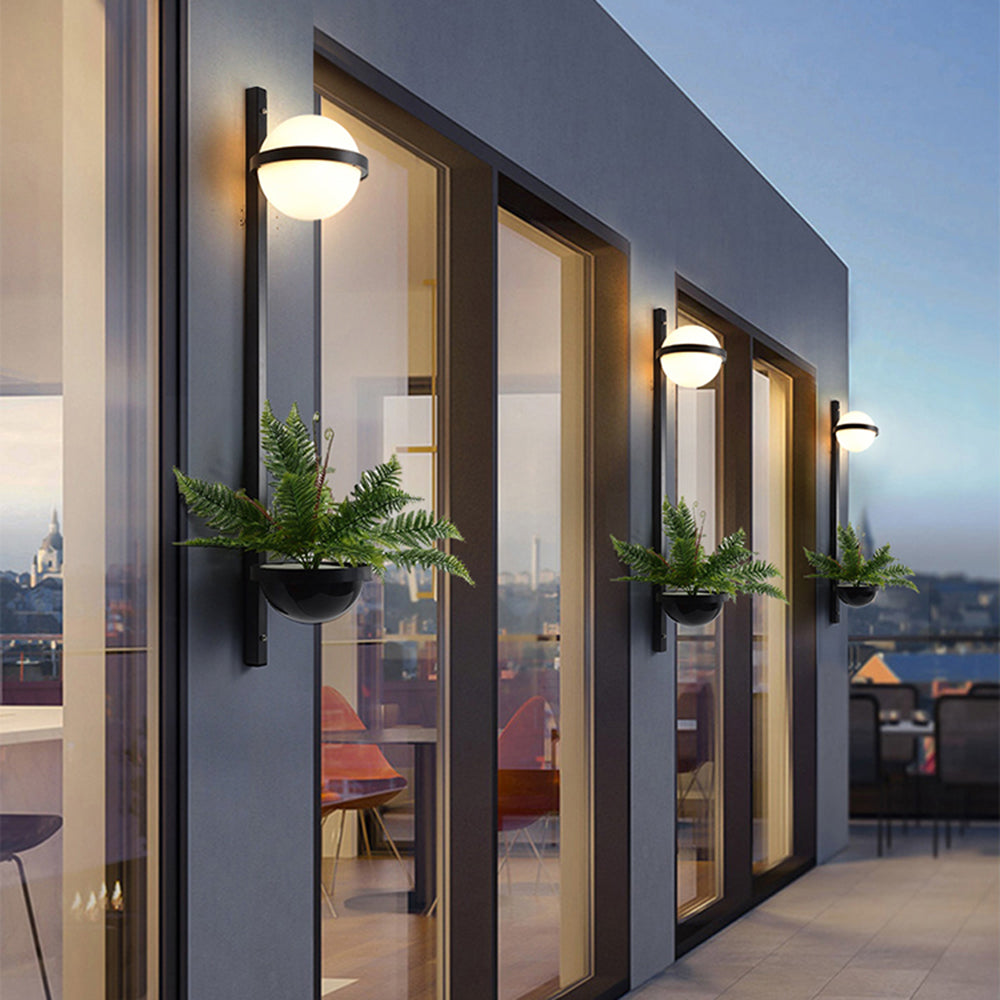 Luminara | Elegant Modern Solar Outdoor Wall Lamp with Planter 6