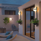 Luminara | Elegant Modern Solar Outdoor Wall Lamp with Planter 7