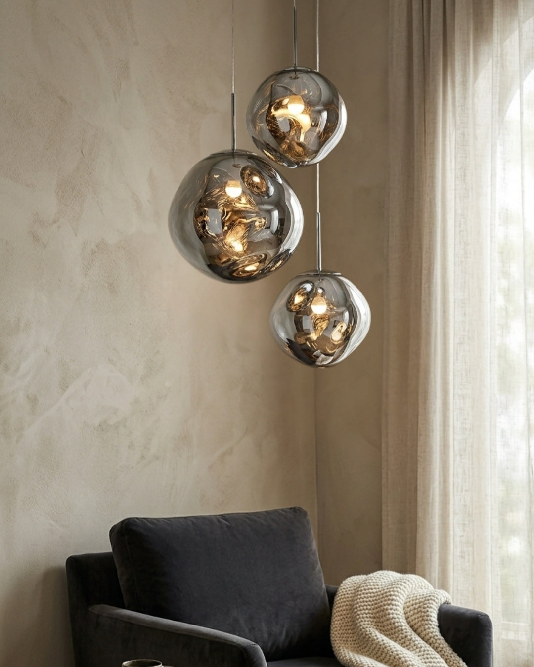 Luminara | Elegant Reflective PVC Pendant Light Fixture 0