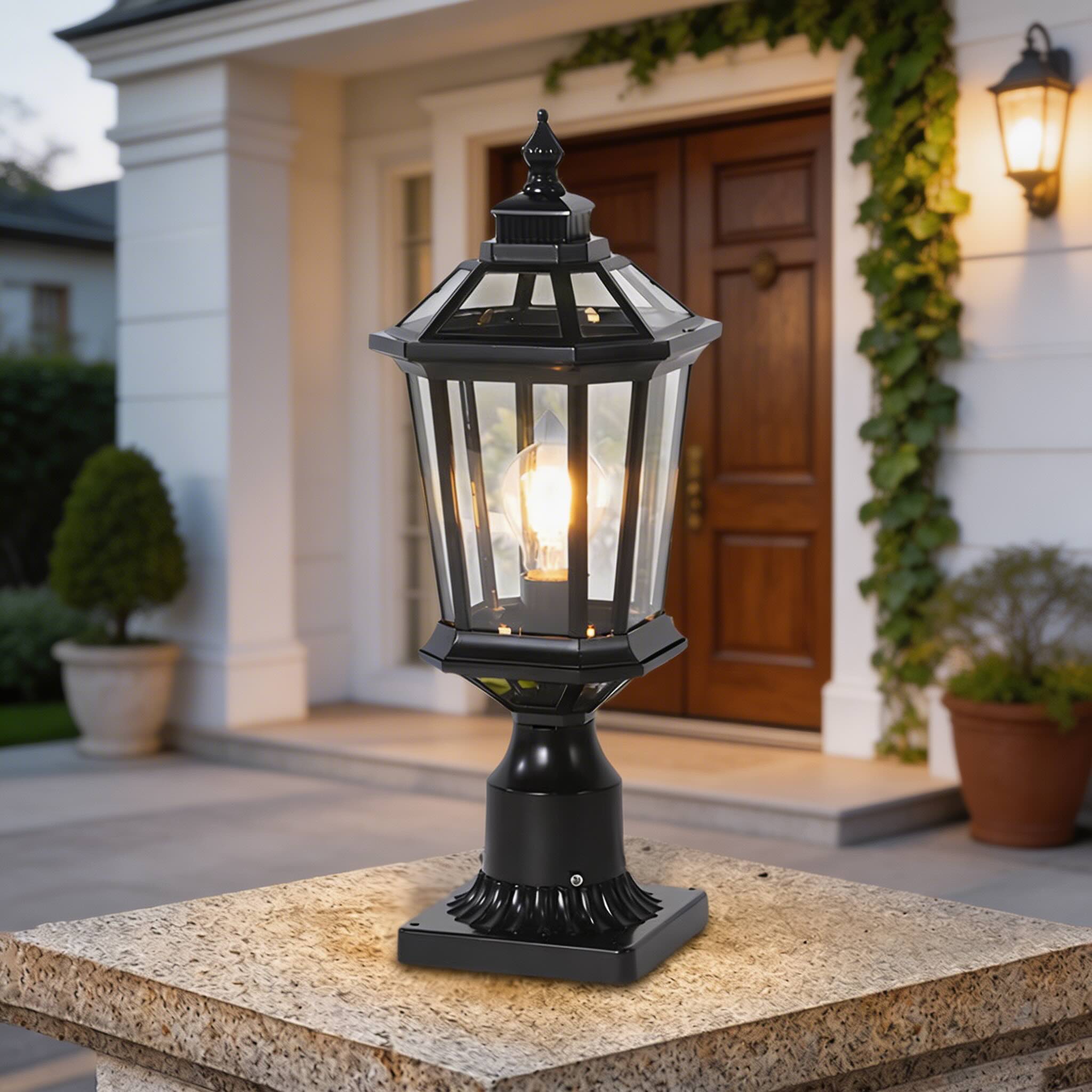 Luminara | Elegant Solar Garden Pillar Lights for Outdoor Landscape Lighting 0