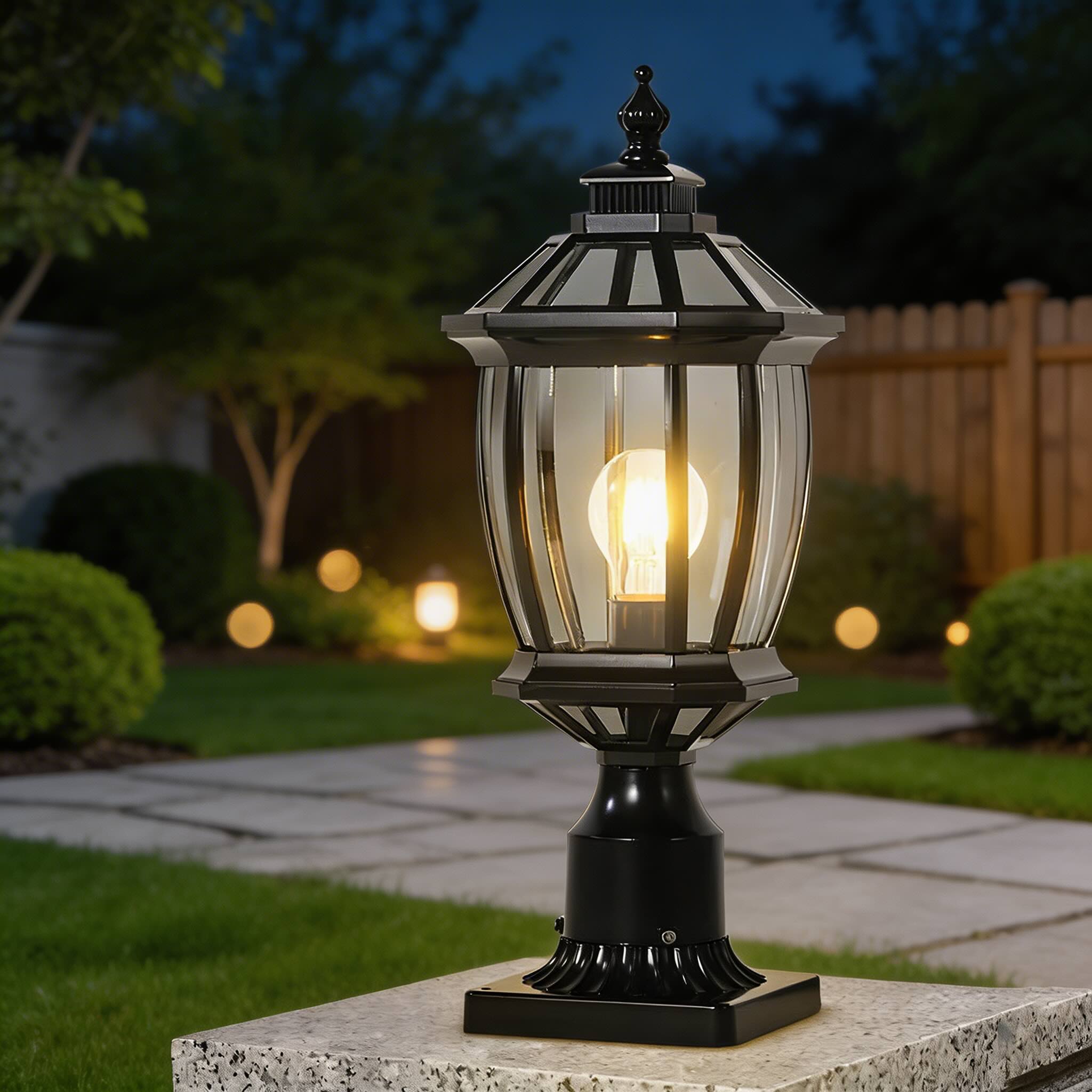 Luminara | Elegant Solar Garden Pillar Lights for Outdoor Landscape Lighting 1