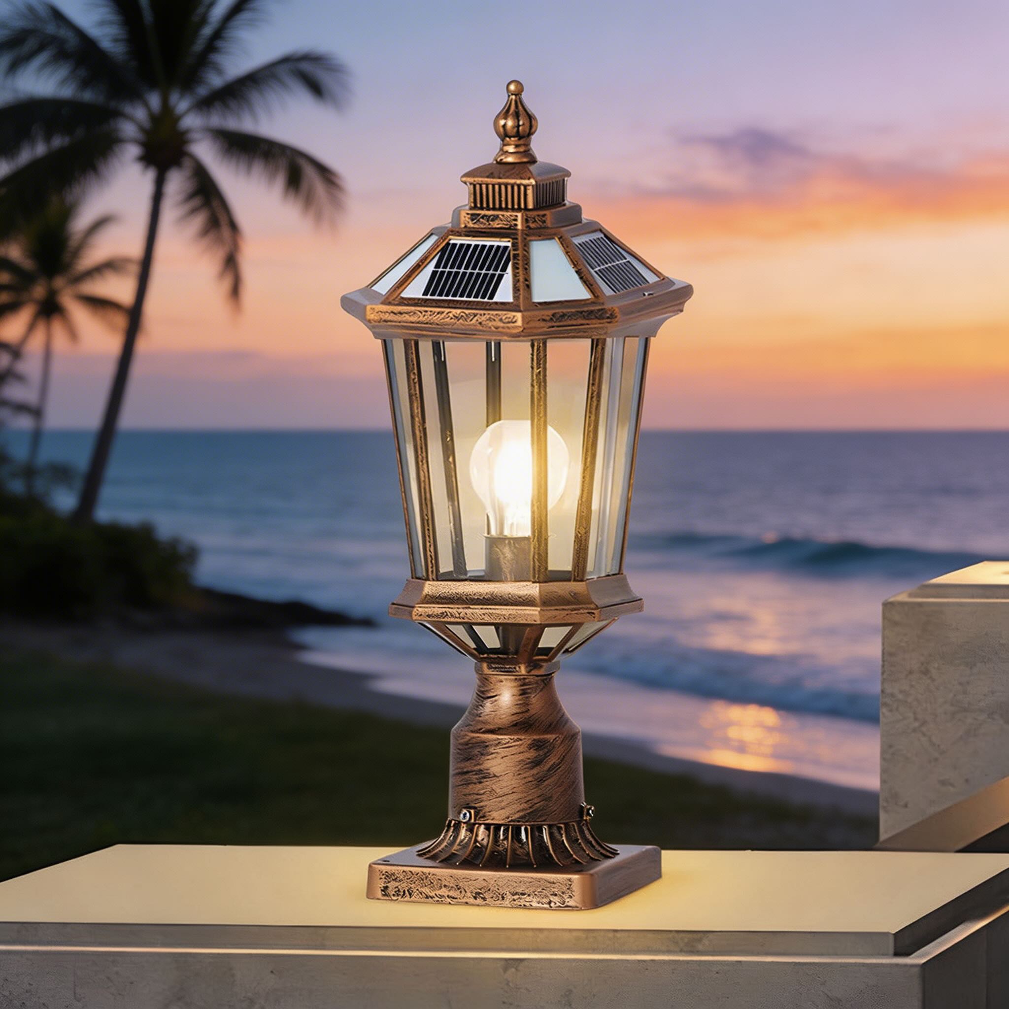 Luminara | Elegant Solar Garden Pillar Lights for Outdoor Landscape Lighting 5