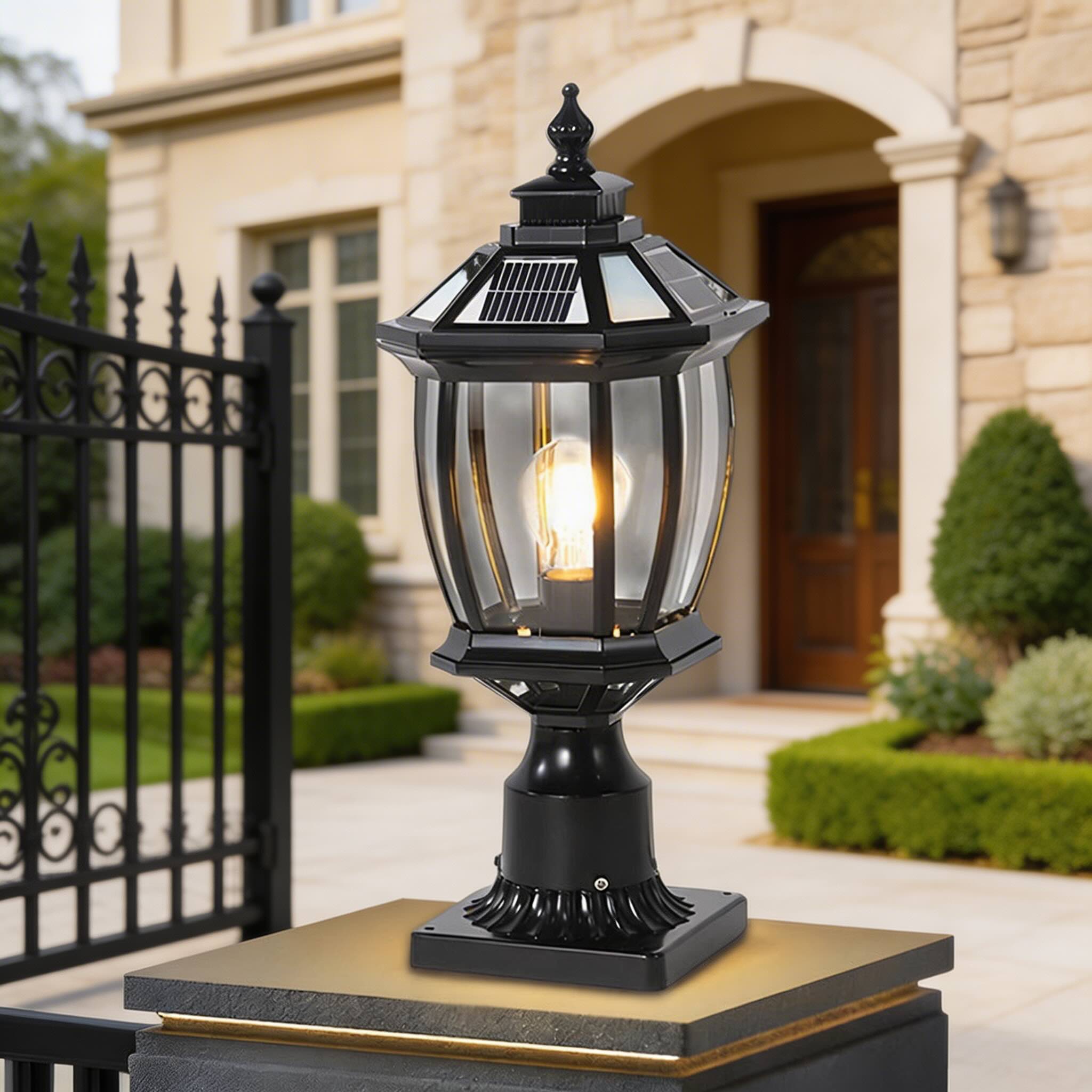 Luminara | Elegant Solar Garden Pillar Lights for Outdoor Landscape Lighting 8