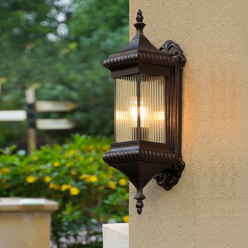 Luminara | Elegant Textured Outdoor Wall Lantern for Warm Ambience 0