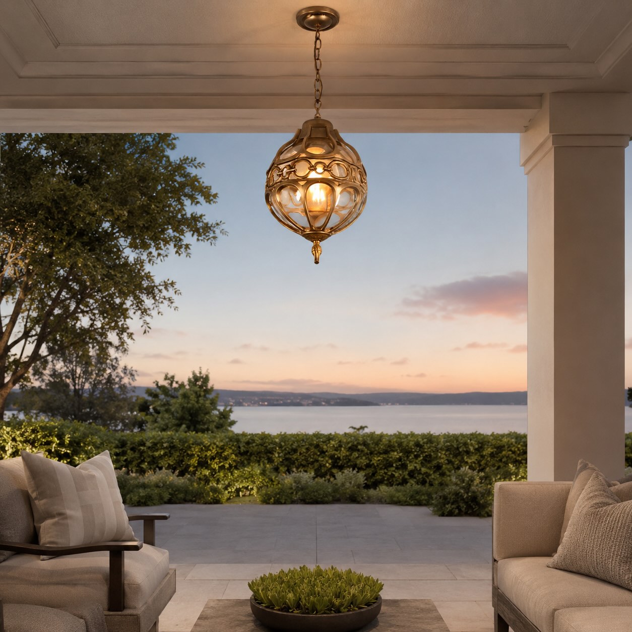 Luminara | Elegant Waterproof Aluminum Outdoor Hanging Pendant Light 3