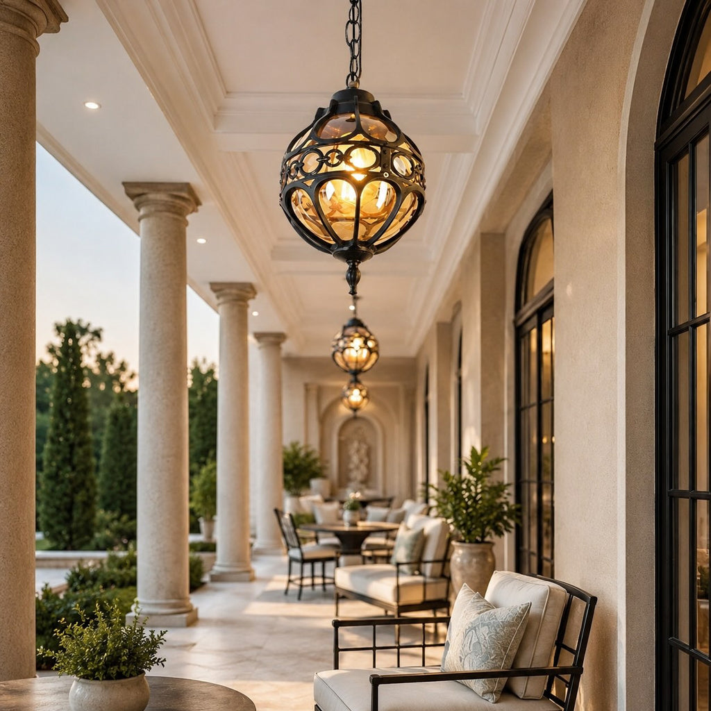 Luminara | Elegant Waterproof Aluminum Outdoor Hanging Pendant Light 4