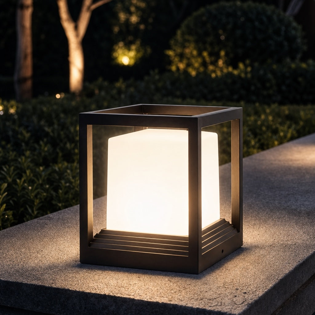 Luminara | Modern Sleek Aluminum Solar Outdoor Garden Pedestal Light 1