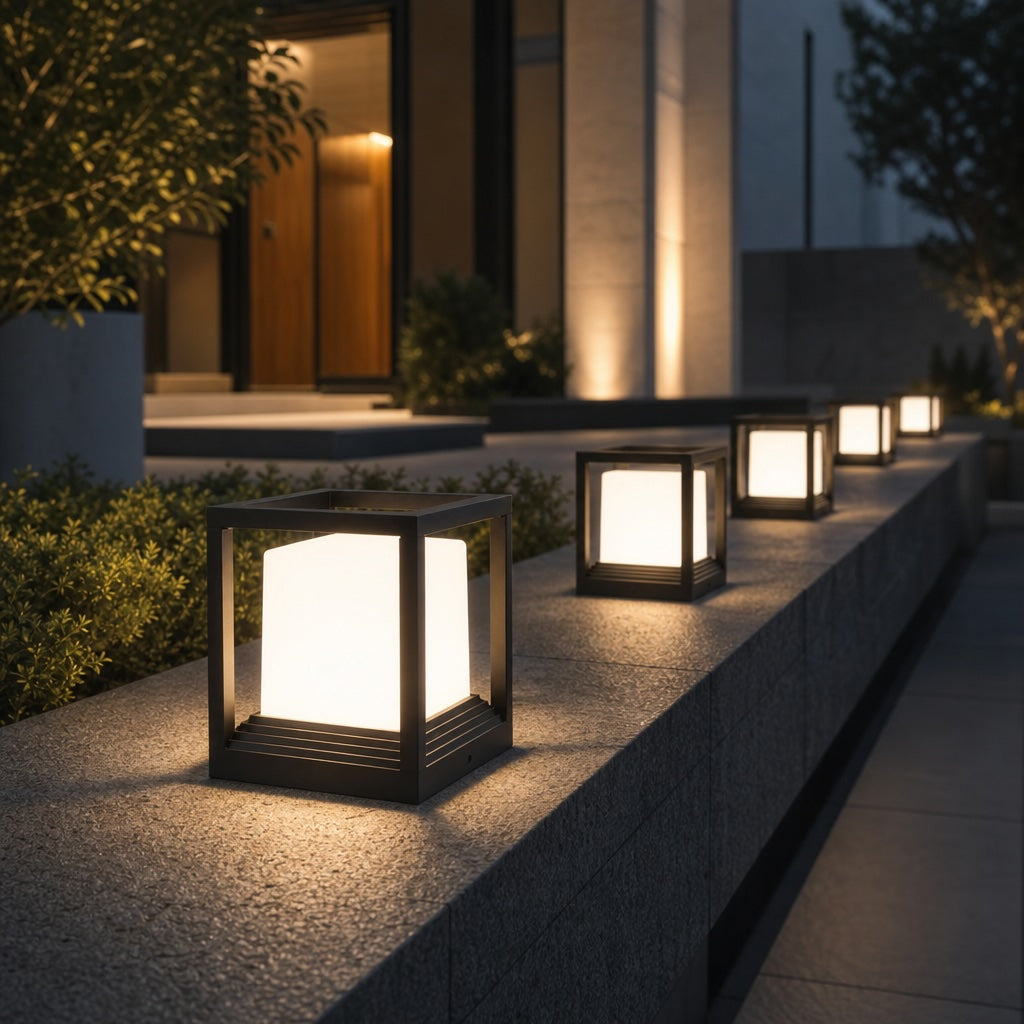 Luminara | Modern Sleek Aluminum Solar Outdoor Garden Pedestal Light 5