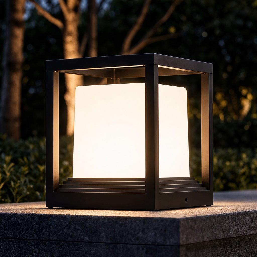 Luminara | Modern Sleek Aluminum Solar Outdoor Garden Pedestal Light 7