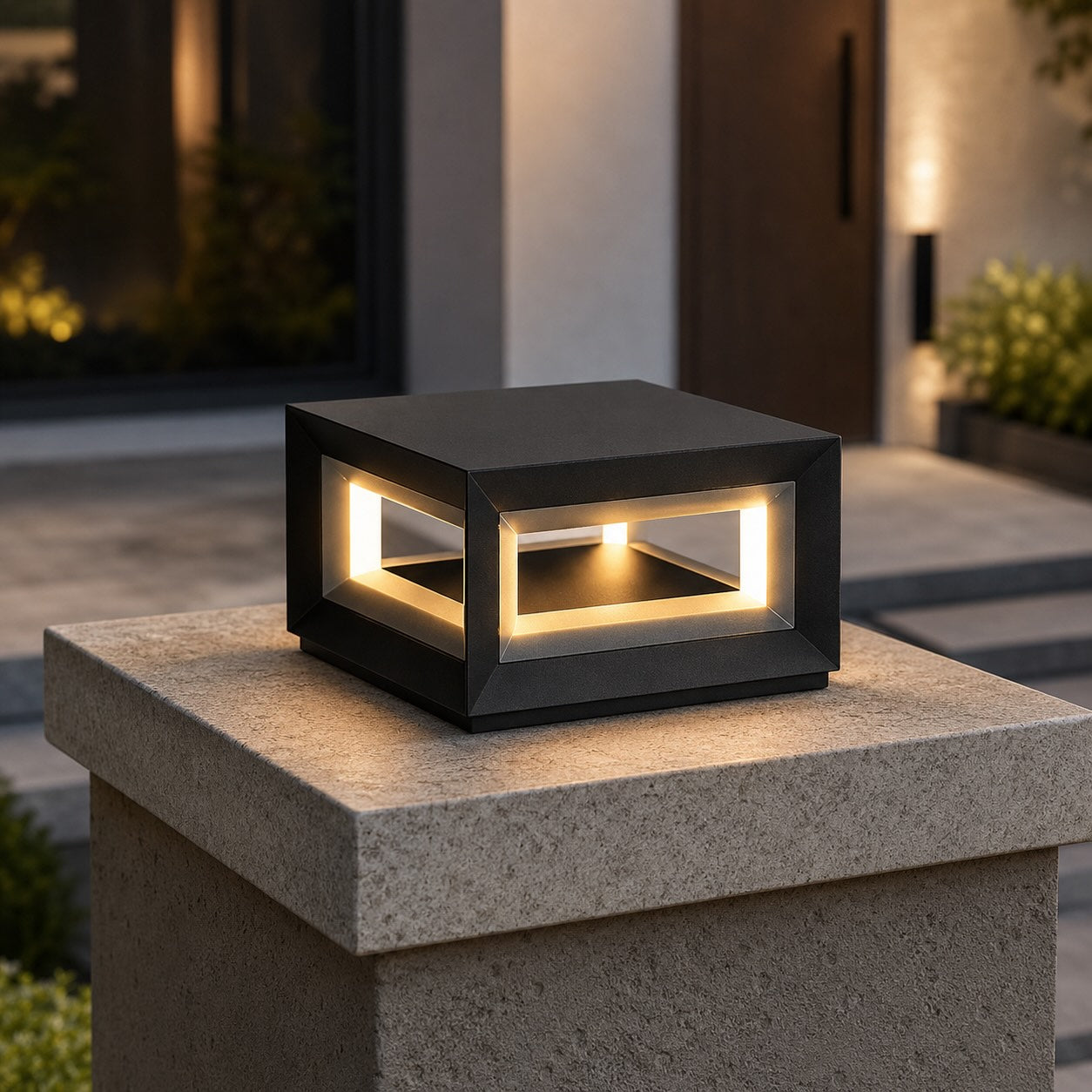 Luminara | Modern Solar Stainless Steel Outdoor Post Light Fixture 0
