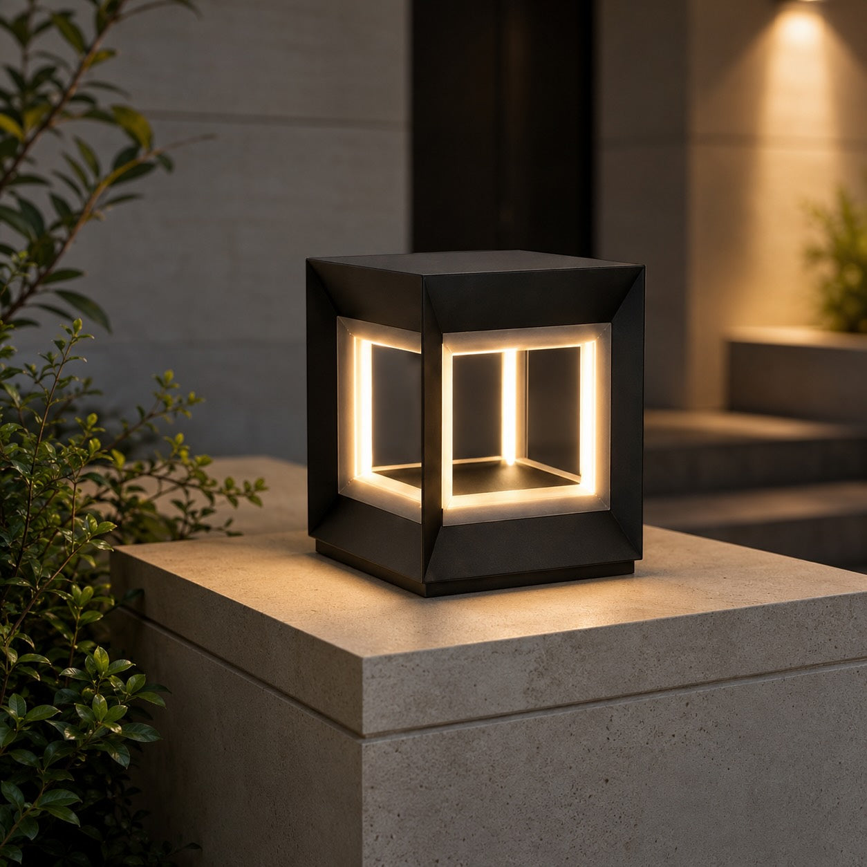 Luminara | Modern Solar Stainless Steel Outdoor Post Light Fixture 2