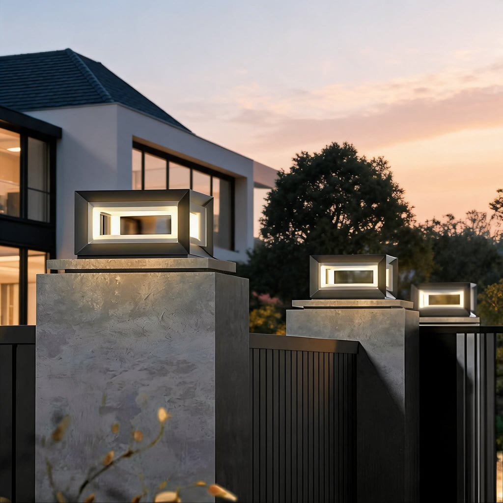 Luminara | Modern Solar Stainless Steel Outdoor Post Light Fixture 8