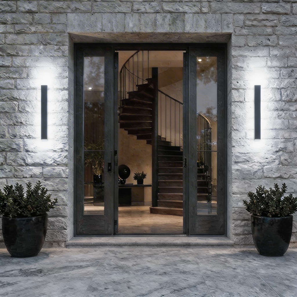 Luminara | Sleek Modern Iron Outdoor Wall Light Fixture with Adjustable Color Temperature 0