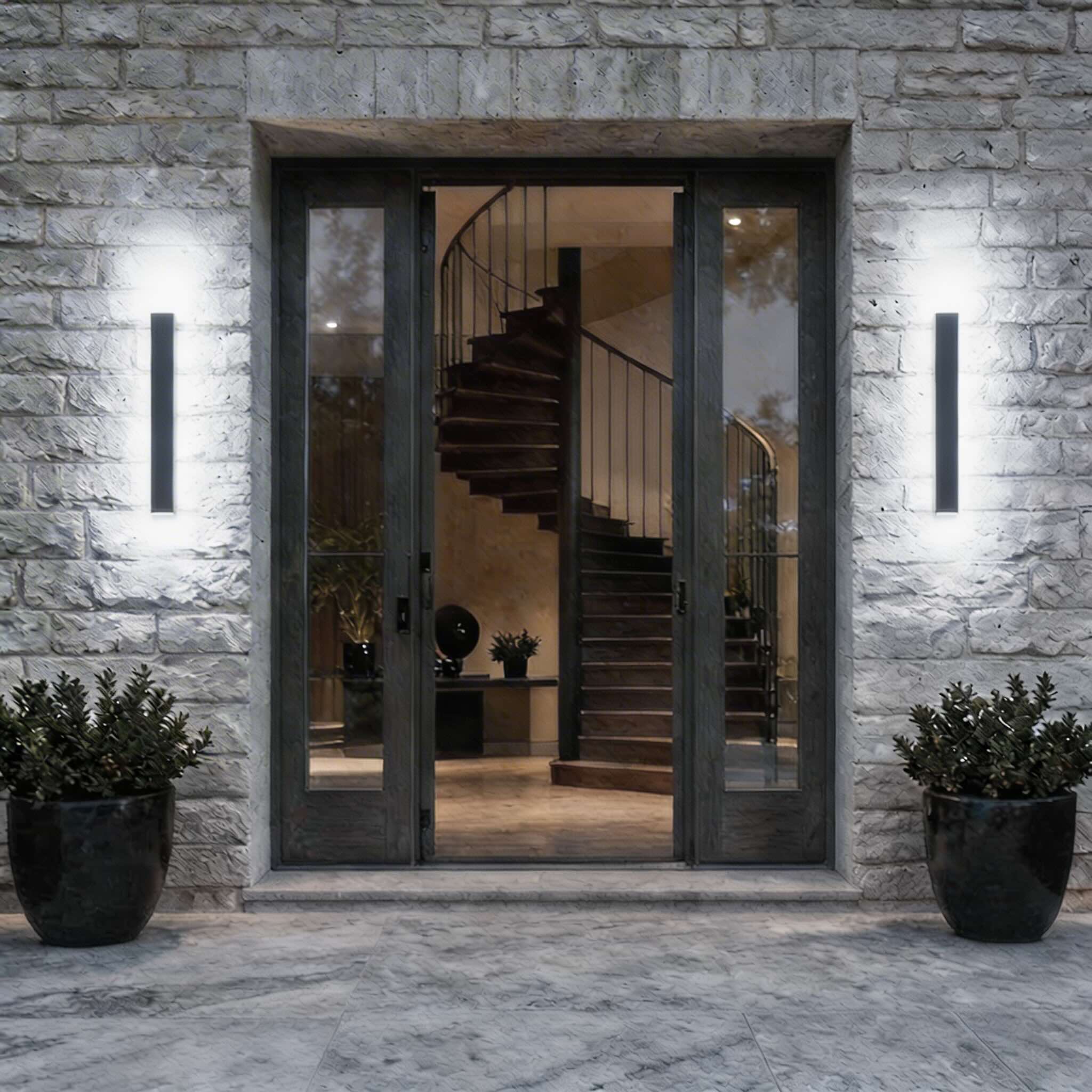 Luminara | Sleek Modern Iron Outdoor Wall Light Fixture with Adjustable Color Temperature 0