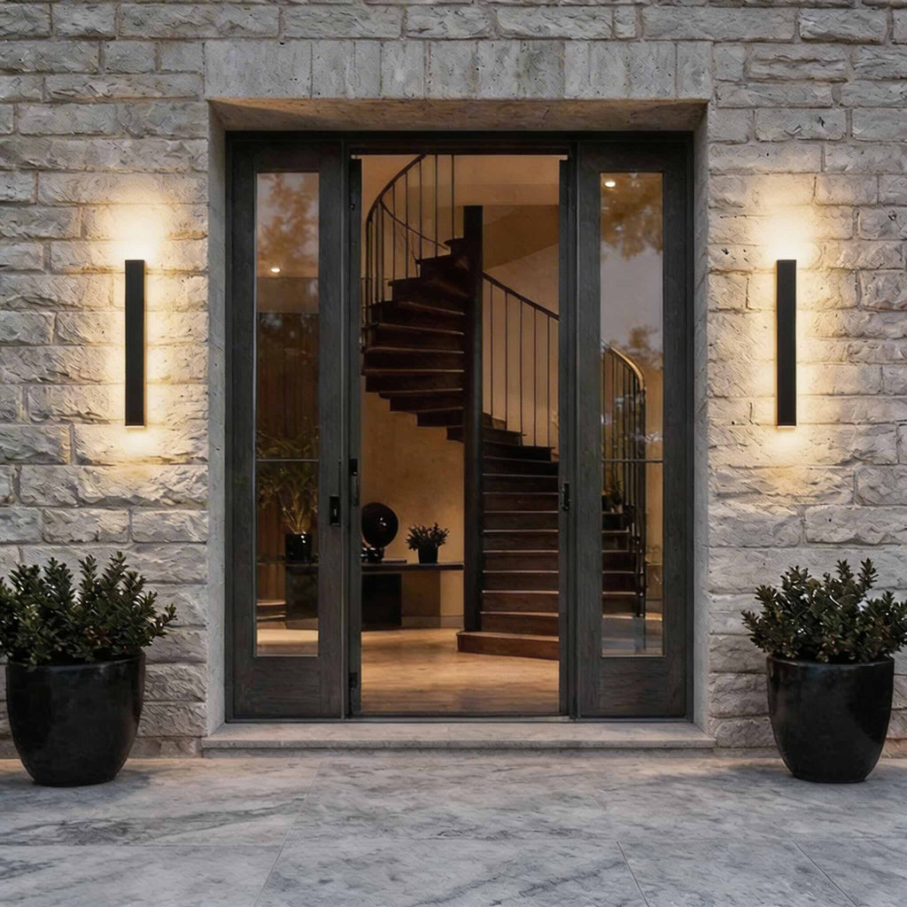 Luminara | Sleek Modern Iron Outdoor Wall Light Fixture with Adjustable Color Temperature 1