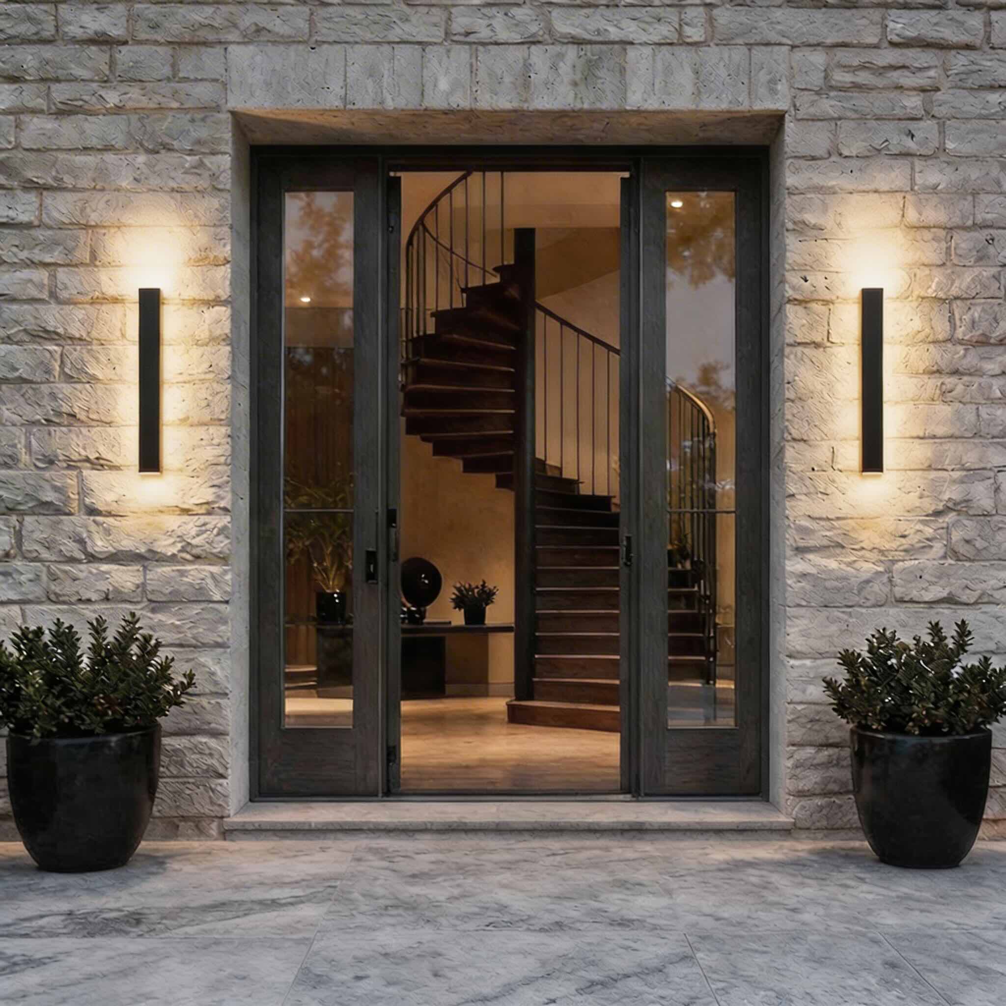 Luminara | Sleek Modern Iron Outdoor Wall Light Fixture with Adjustable Color Temperature 1