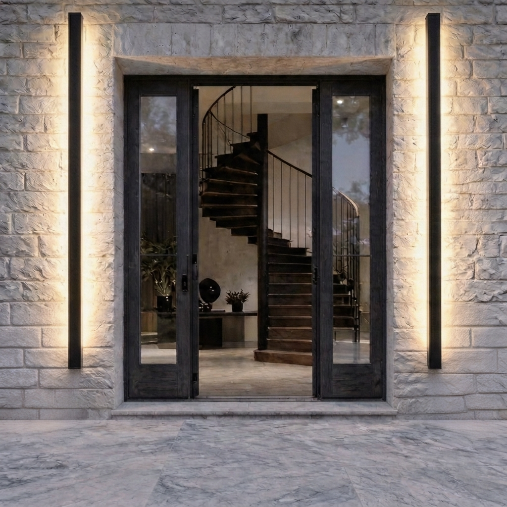 Luminara | Sleek Modern Iron Outdoor Wall Light Fixture with Adjustable Color Temperature 14
