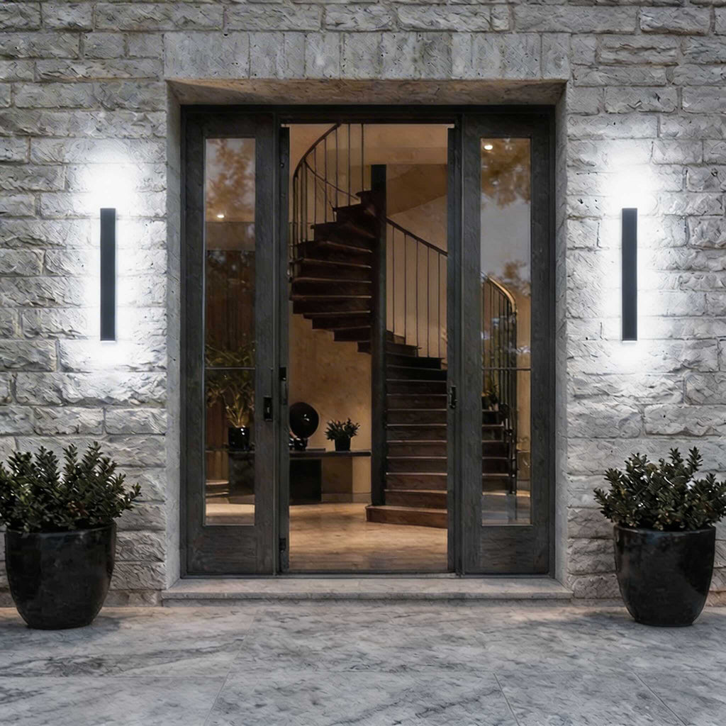 Luminara | Sleek Modern Iron Outdoor Wall Light Fixture with Adjustable Color Temperature 2