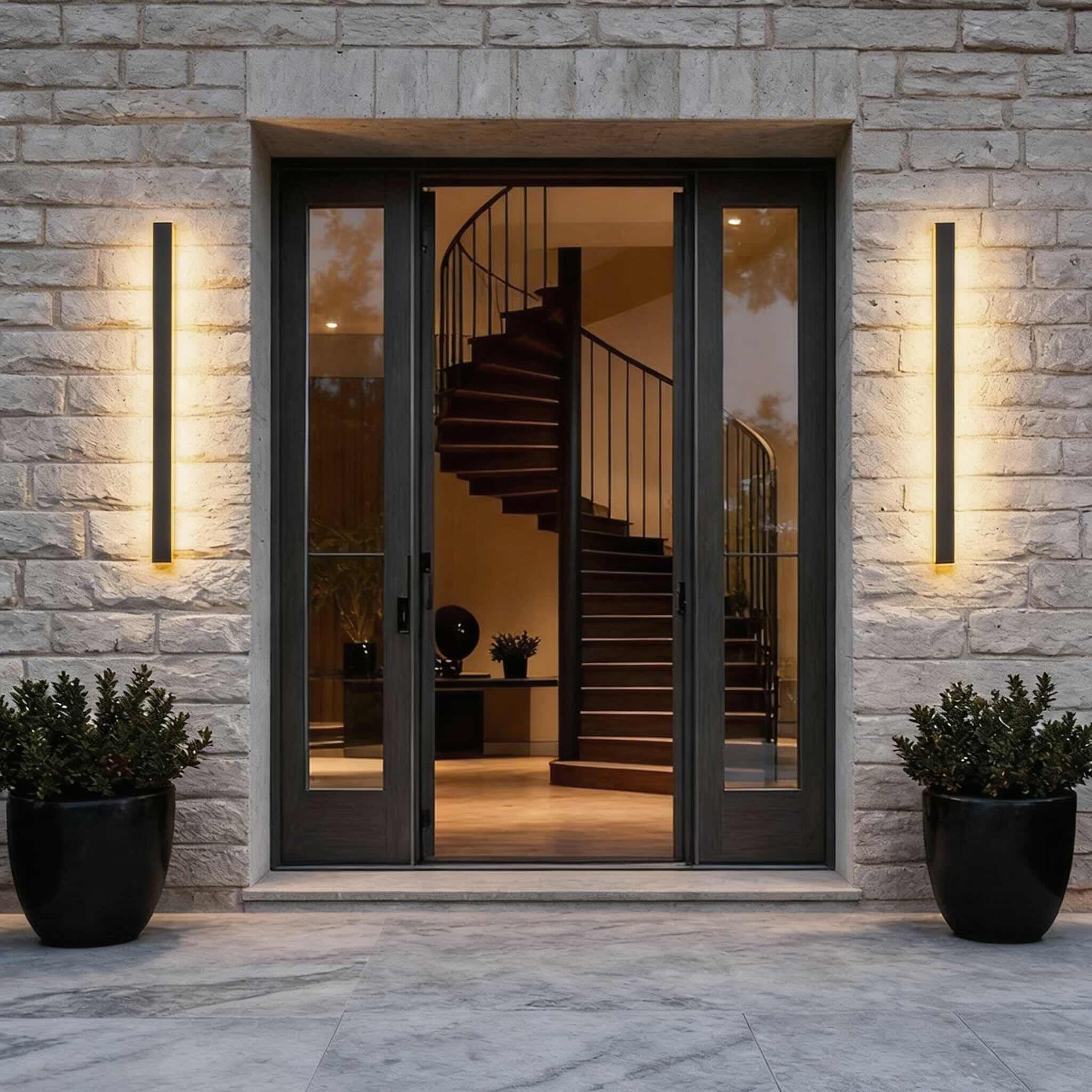Luminara | Sleek Modern Iron Outdoor Wall Light Fixture with Adjustable Color Temperature 5