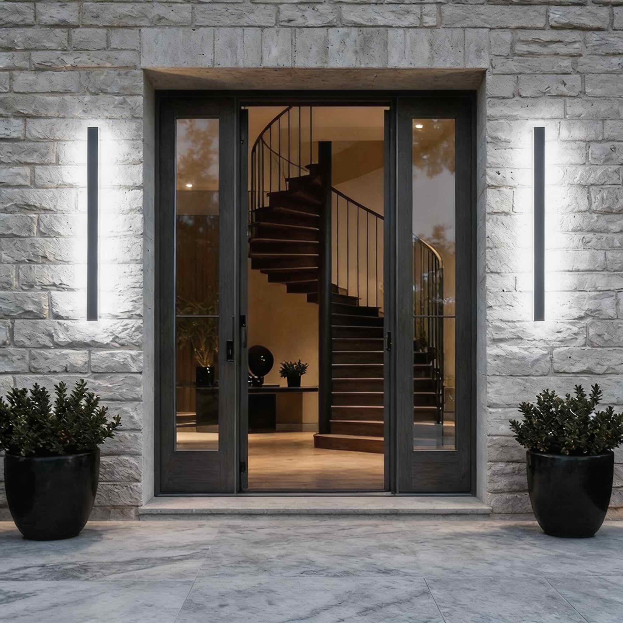 Luminara | Sleek Modern Iron Outdoor Wall Light Fixture with Adjustable Color Temperature 9