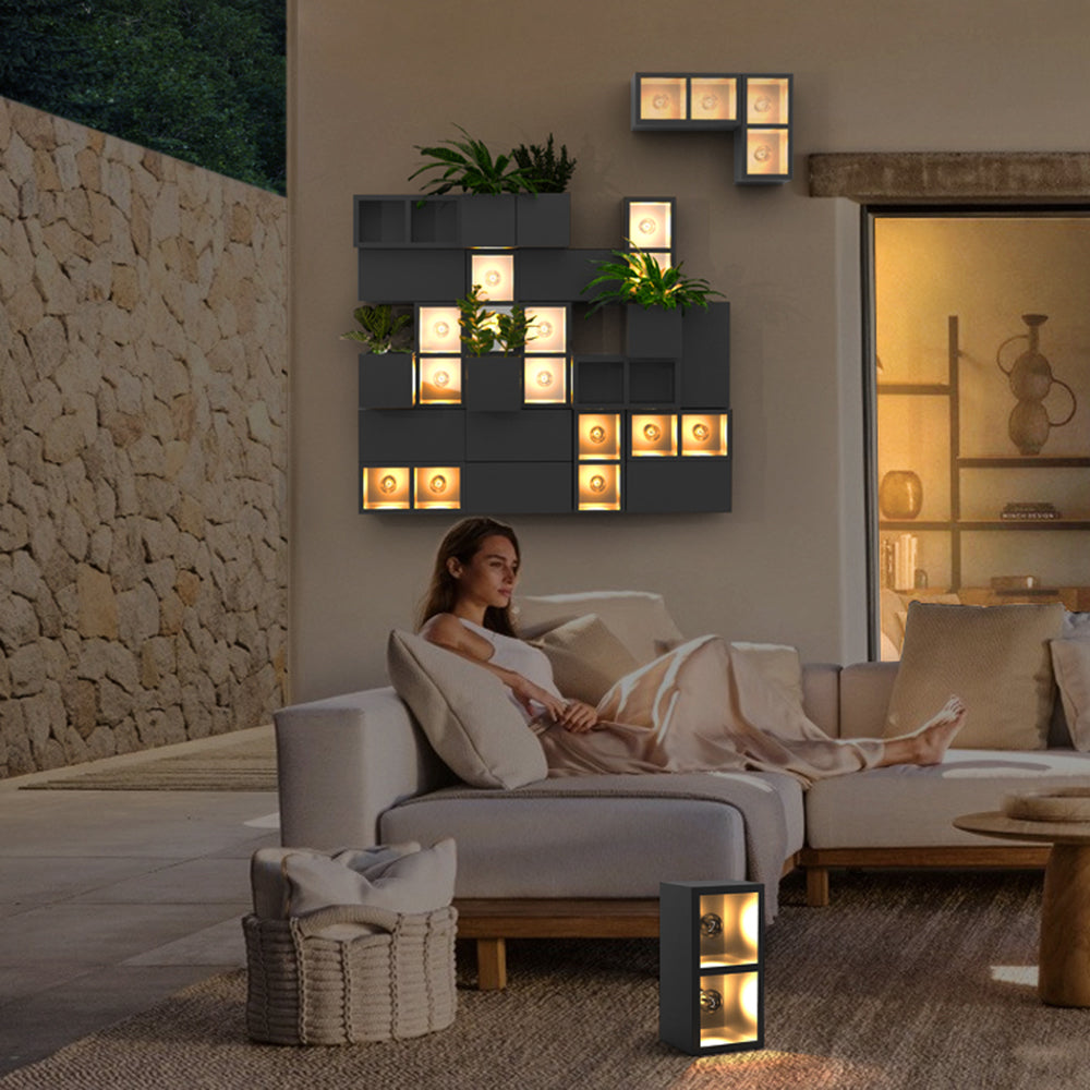 Luminara | Sleek Modern Metal Glass Outdoor Wall Lamp 3