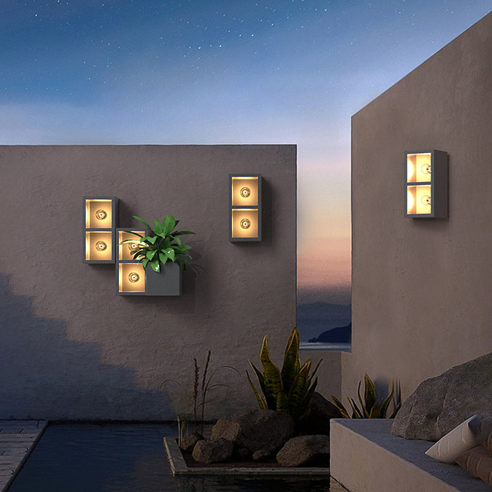Luminara | Sleek Modern Metal Glass Outdoor Wall Lamp 4