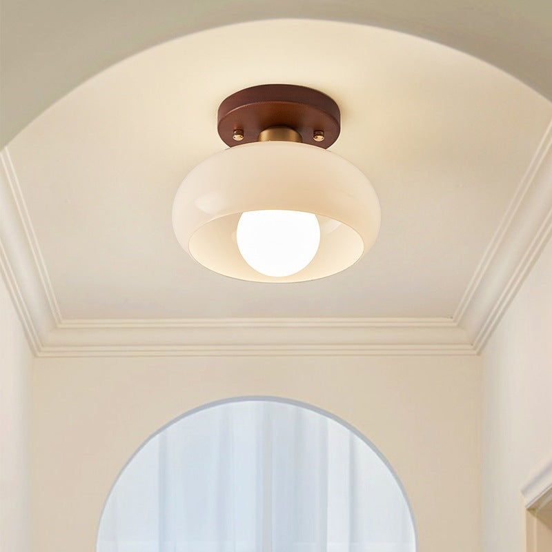 Luminara | Stylish Cream Glass Flush Mount Ceiling Light Fixture 0