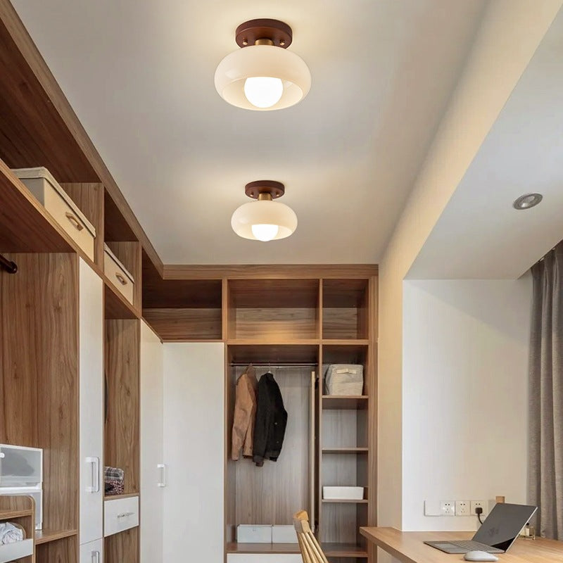 Luminara | Stylish Cream Glass Flush Mount Ceiling Light Fixture 2