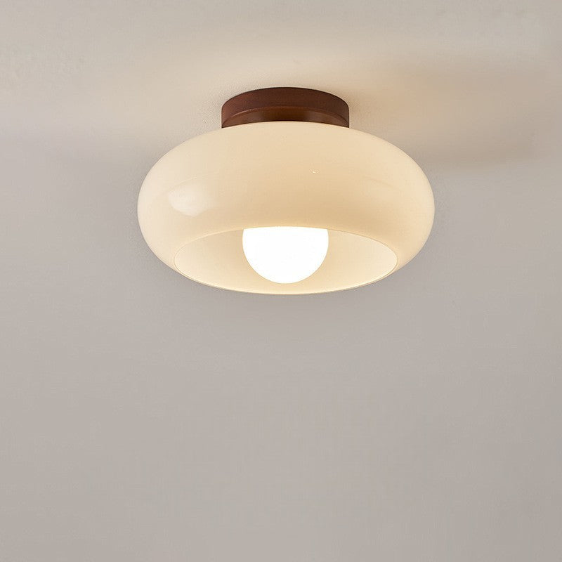 Luminara | Stylish Cream Glass Flush Mount Ceiling Light Fixture 3