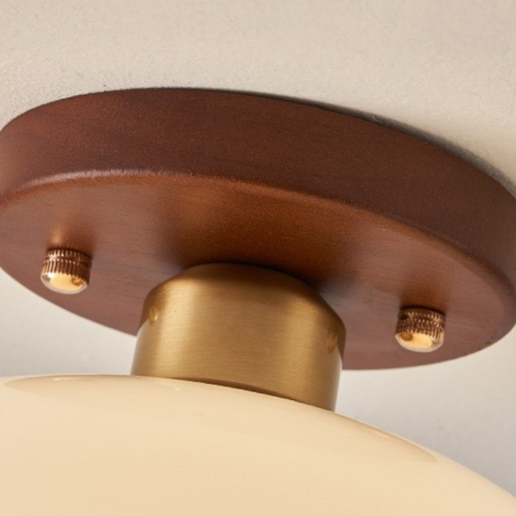 Luminara | Stylish Cream Glass Flush Mount Ceiling Light Fixture 4