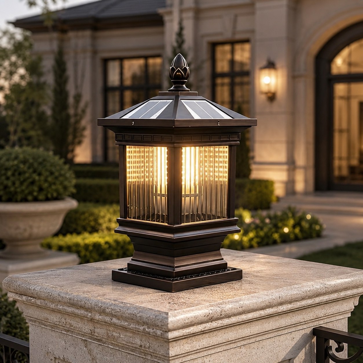Luminara | Stylish Retro Solar Outdoor Post Cap Light Fixture 0