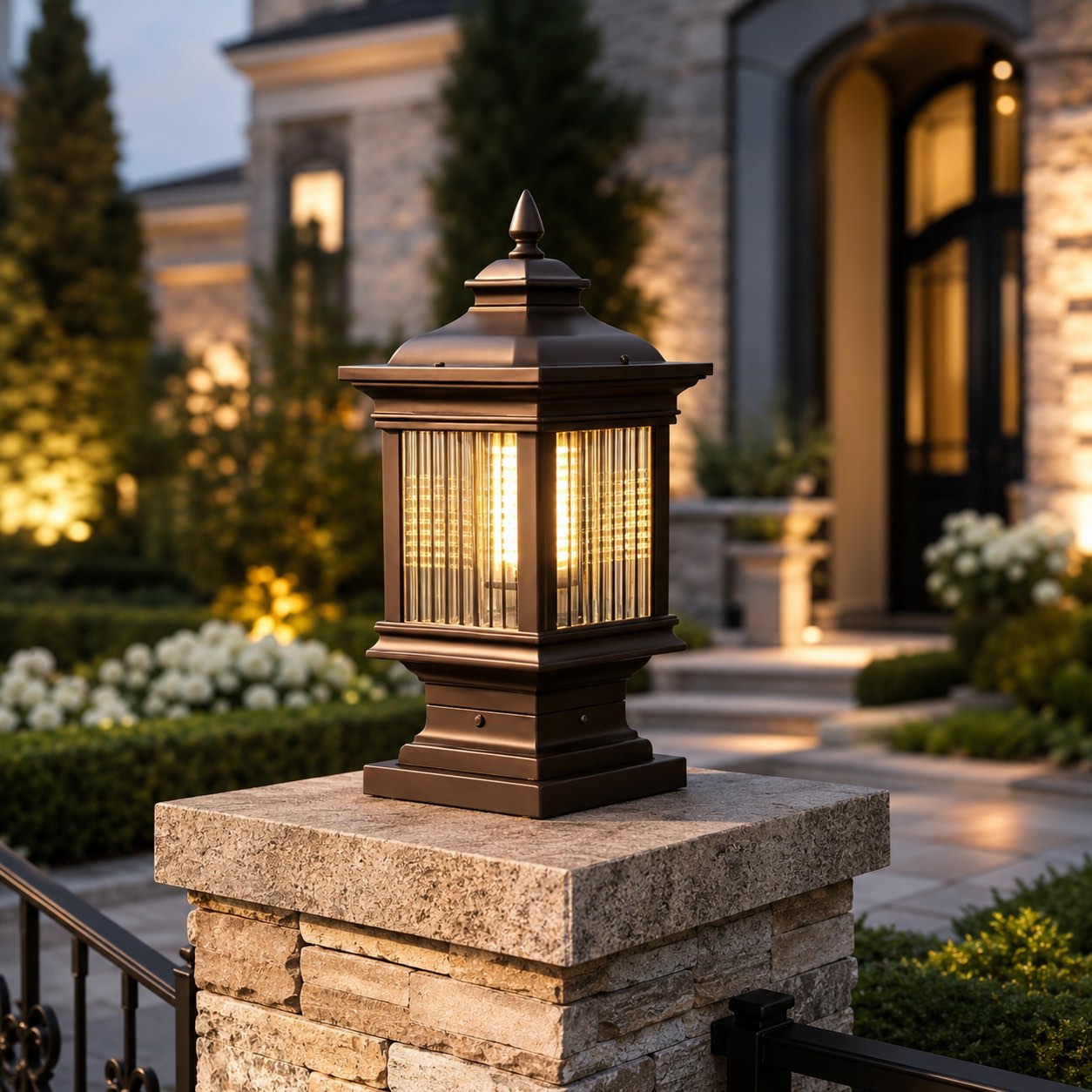 Luminara | Stylish Retro Solar Outdoor Post Cap Light Fixture 1