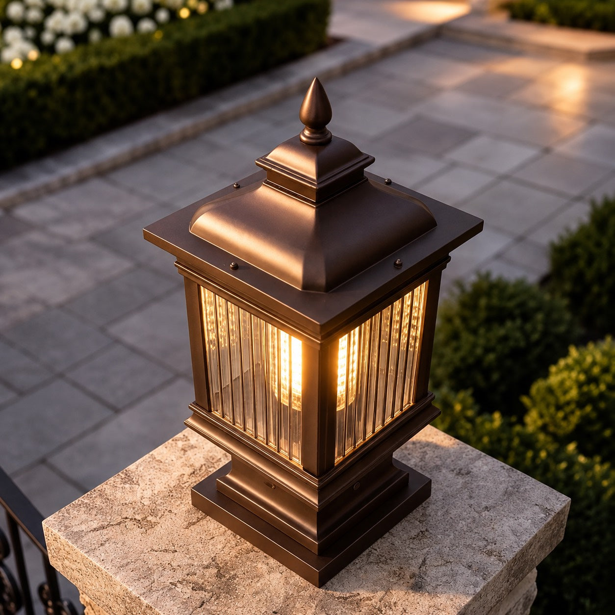 Luminara | Stylish Retro Solar Outdoor Post Cap Light Fixture 2