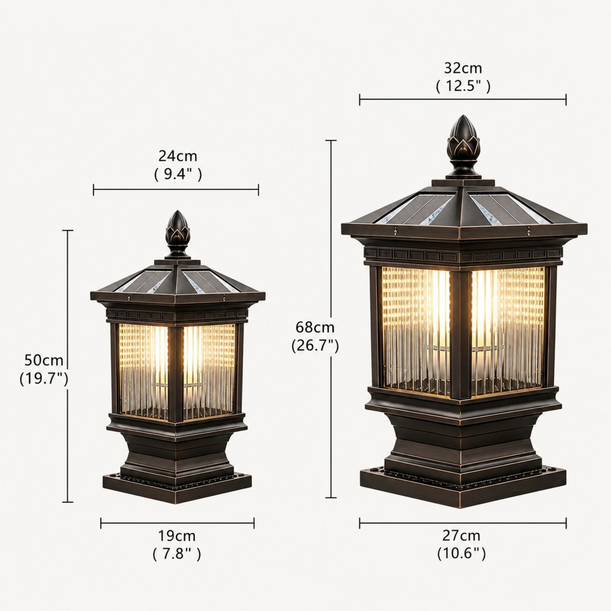 Luminara | Stylish Retro Solar Outdoor Post Cap Light Fixture