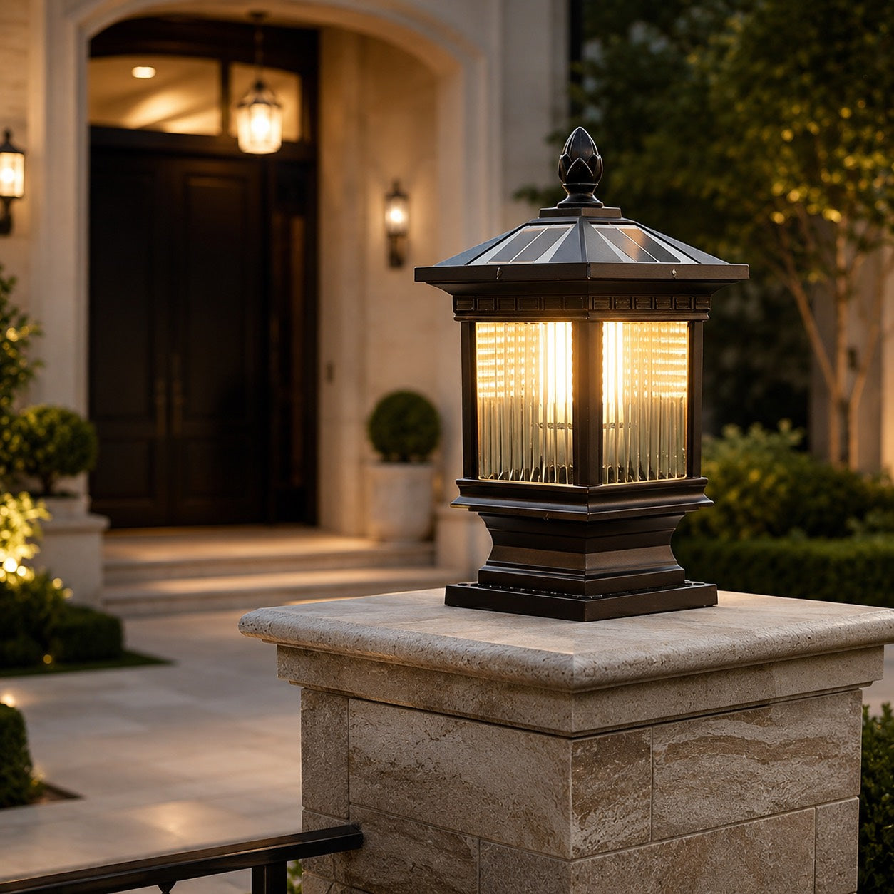 Luminara | Stylish Retro Solar Outdoor Post Cap Light Fixture 4