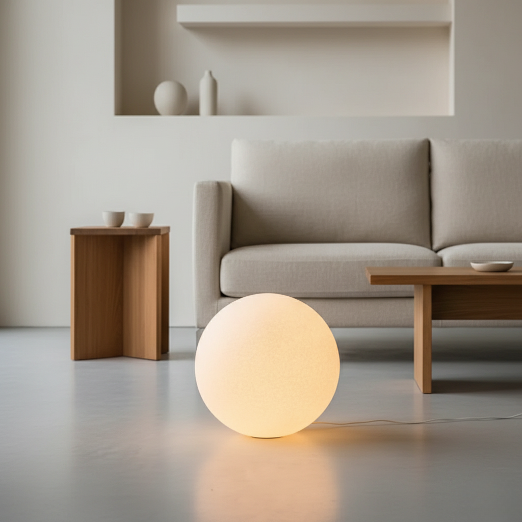 LunaraGlow | Stylish Modern Resin Globe Floor Lamp for Living Room 1
