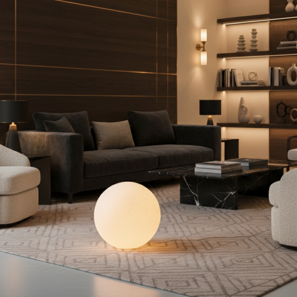 LunaraGlow | Stylish Modern Resin Globe Floor Lamp for Living Room 2
