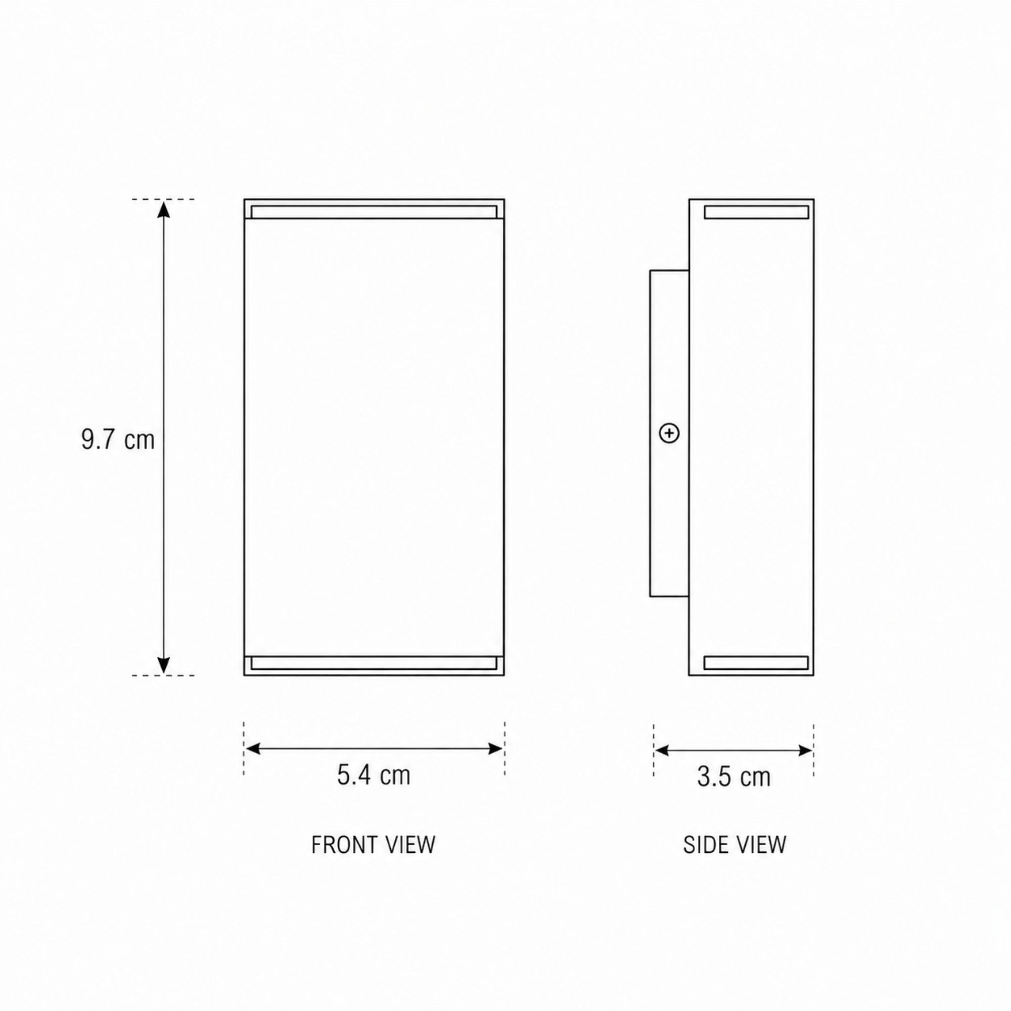 Black - Cool white (5500-7000K) - 2W (5.4CM *9.7CM*3.5CM)
