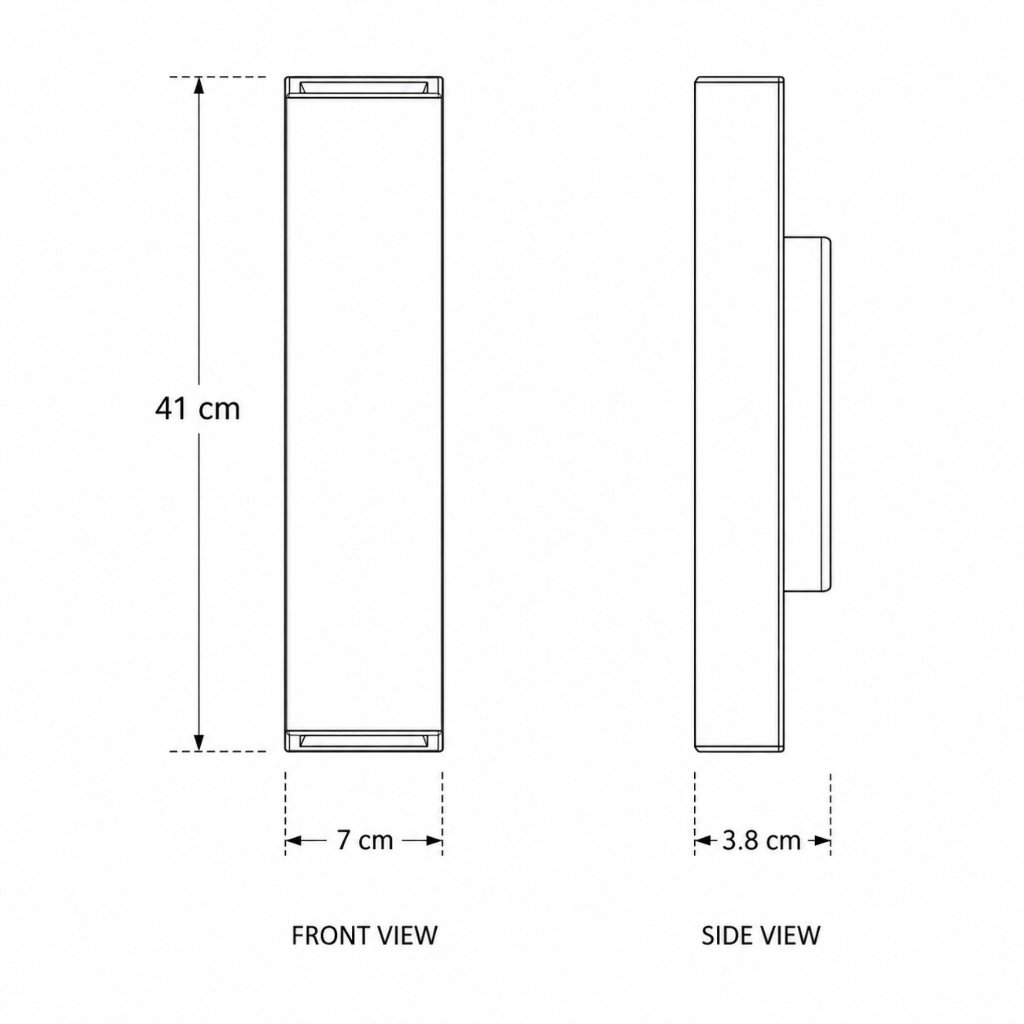 White - Cool white (5500-7000K) - 
18W (7CM*41CM*3.8CM)