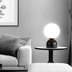 MarbleGlow | Elegant Contemporary Bedside Table Lamp with Frosted Shade 3