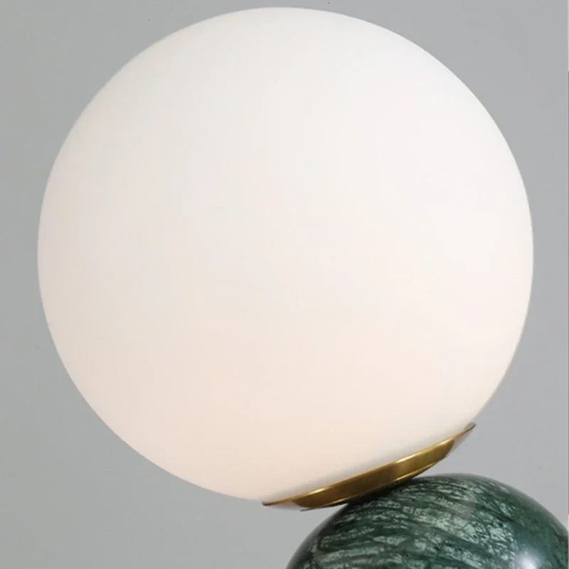 MarbleGlow | Elegant Contemporary Bedside Table Lamp with Frosted Shade 4