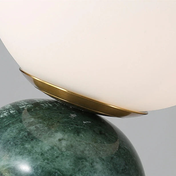 MarbleGlow | Elegant Contemporary Bedside Table Lamp with Frosted Shade 6