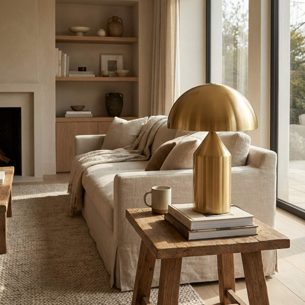 MushroomGlow | Elegant Minimalist Metal Table Lamp for Bedroom & Living Room 3