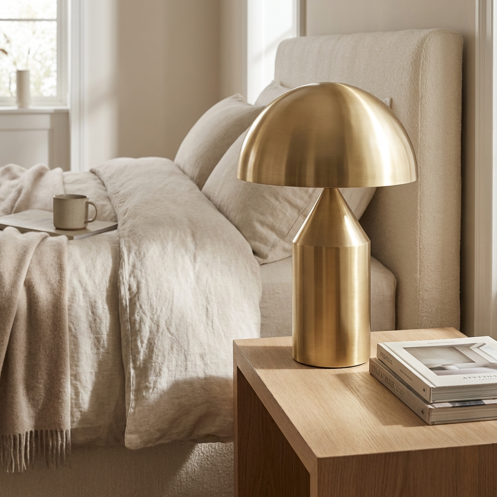 MushroomGlow | Elegant Minimalist Metal Table Lamp for Bedroom & Living Room 7