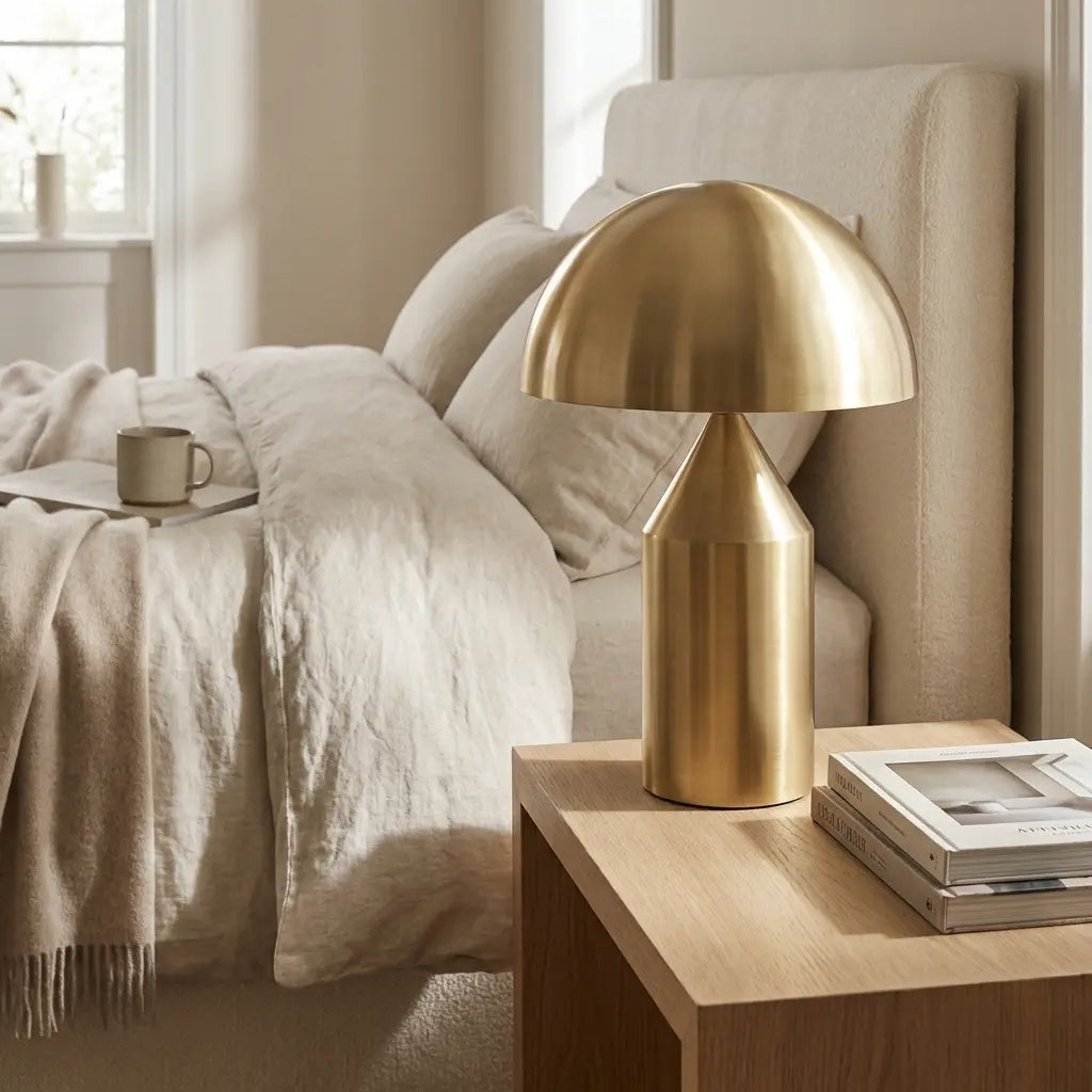MushroomGlow | Elegant Minimalist Metal Table Lamp for Bedroom & Living Room 7