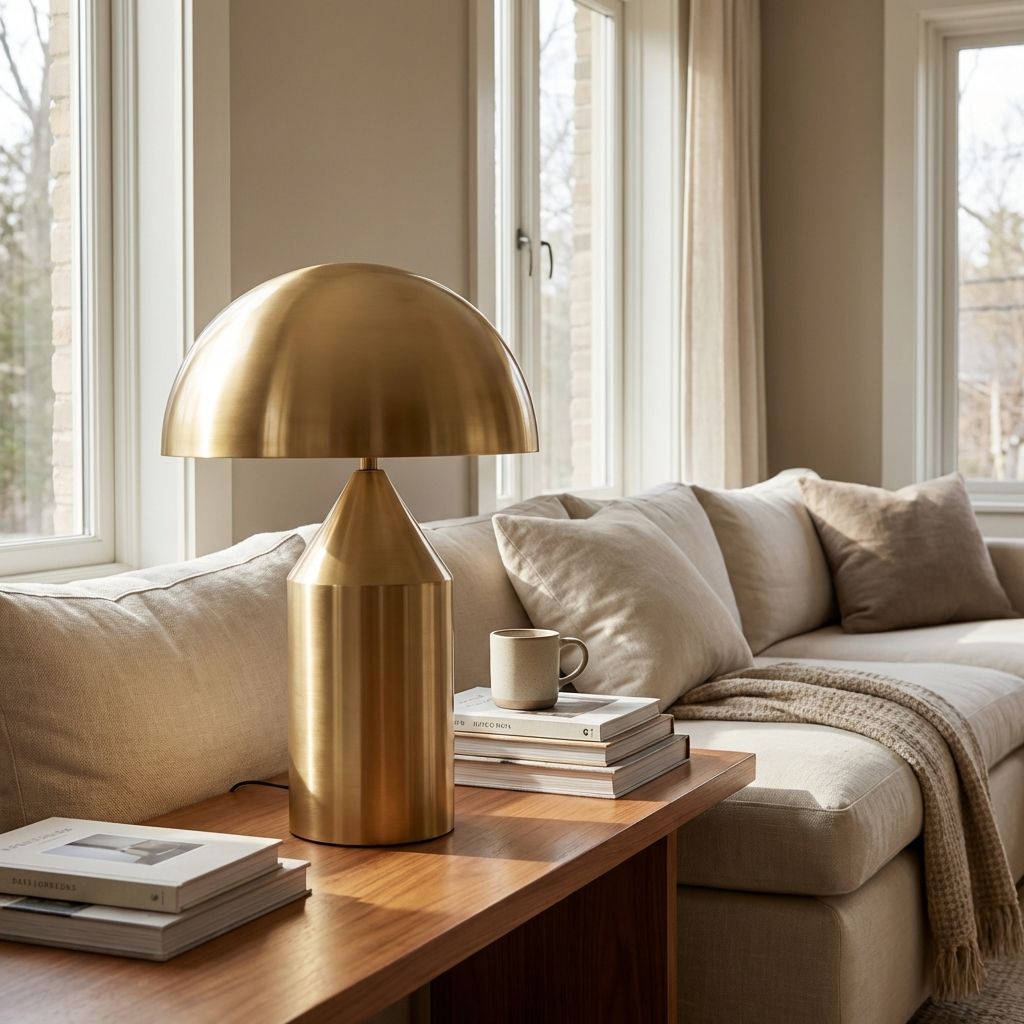 MushroomGlow | Elegant Minimalist Metal Table Lamp for Bedroom & Living Room 8