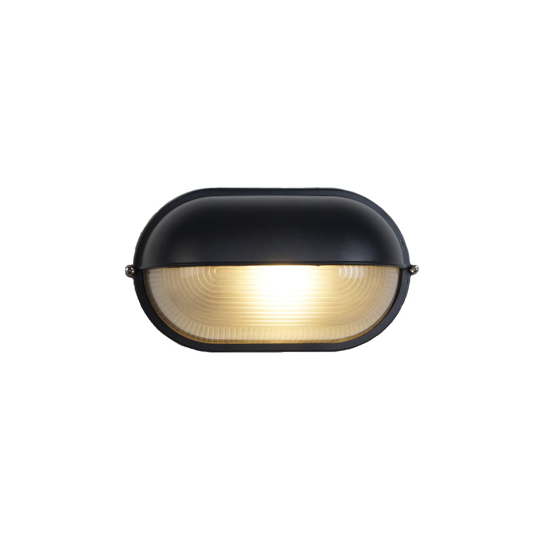 Nauticus | Stylish Industrial Outdoor Wall Lamp with Ribbed Glass Shade 0
